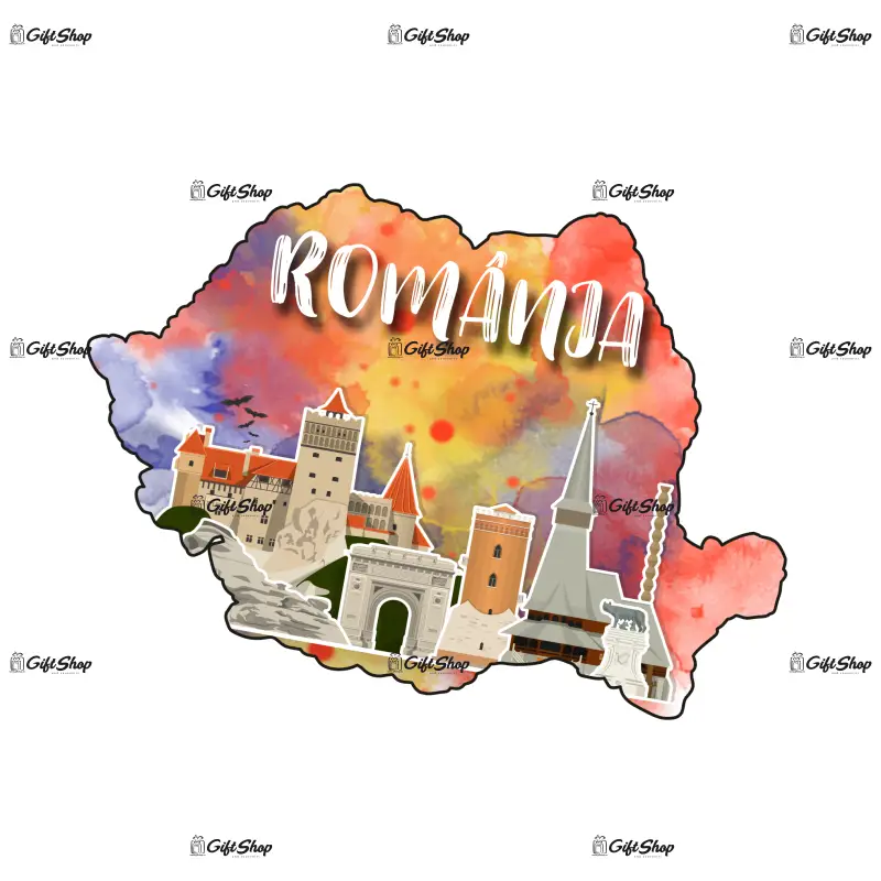 Harta, romania, magnet frigider mgs001